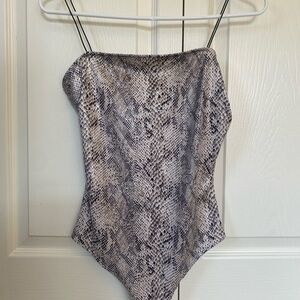 Windsor Snakeskin Print Bodysuit